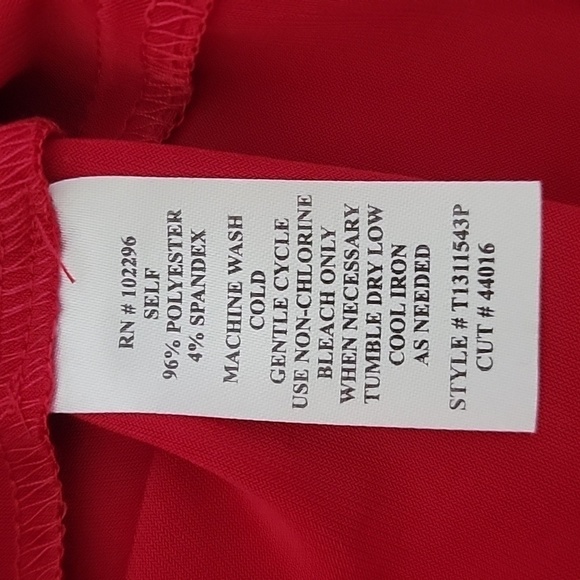 connected apparel, Red, Asymmetrical Neckline, Ruffled Dress, Size 8P, NWOT - Picture 7 of 10